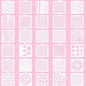 30 Pieces Cookie Stencil 5.1 x 5.5 Inch Cakes Baking Templates Floral Leaf Cake Stencil for DIY Craft Wedding Birthday Party
