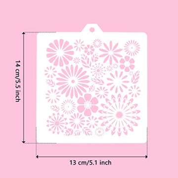 30 Pieces Cookie Stencil 5.1 x 5.5 Inch Cakes Baking Templates Floral Leaf Cake Stencil for DIY Craft Wedding Birthday Party