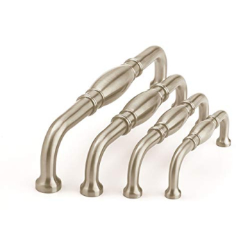 Amerock | Cabinet Pull | Satin Nickel | 5-1/16 inch (128 mm) Center to Center | Granby | 1 Pack | Drawer Pull | Drawer Handle | Cabinet Hardware