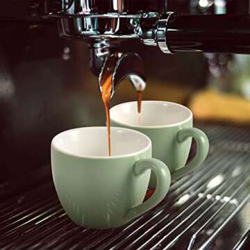 homEdge Mini Procelain Espresso Cup, 3 Ounces / 90 ml Tiny Coffee Mugs Demitasse for Espresso, Tea- Set of 6, Green