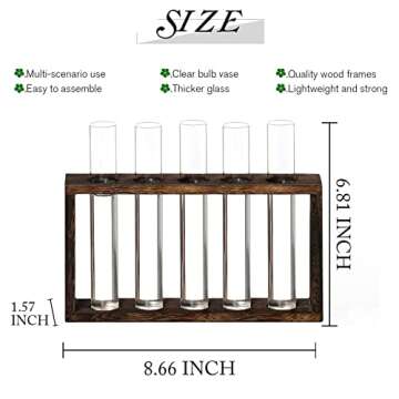 XXXFLOWER Wall Hanging Terrarium Planter with 5 Test Tubes,Wall Planters for Indoor Plants,Plant Lov...