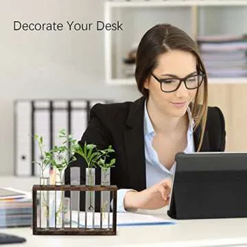 XXXFLOWER Wall Hanging Terrarium Planter with 5 Test Tubes