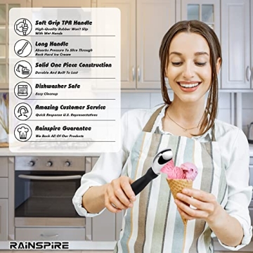 Durable Rainspire Ice Cream Scoop with Comfortable Handle