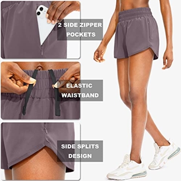 SANTINY Women's High Waisted Running Shorts with Pockets