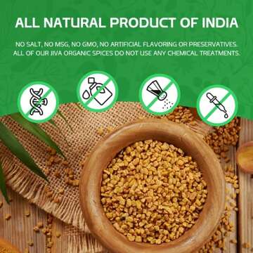 Jiva Organic Fenugreek Seeds 2.5 LB Bulk - As Seen On Tik Tok - Whole Methi Seeds - Non GMO, Non-Irradiated, Gluten Free - (Fenogreco En Semillas)