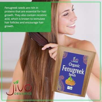 Jiva Organic Fenugreek Seeds 2.5 LB Bulk - As Seen On Tik Tok - Whole Methi Seeds - Non GMO, Non-Irradiated, Gluten Free - (Fenogreco En Semillas)