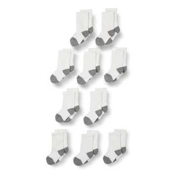 Amazon Essentials Kids Crew Socks: 10-Pack Cotton Comfort for Toddlers