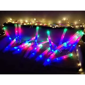 ColorHome Glow Sticks - 52 LED Foam Sticks for Parties
