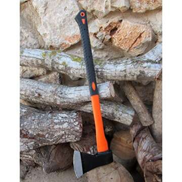 TABOR TOOLS Chopping Axe, Hand Axe, with Strong Fiberglass Handle and Anti-Slip Grip. J57A. (Chopping Axe, 24" Handle)