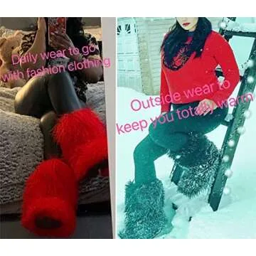 FurinFashion PBS High Tall Over Knee Real Mongolian Sheep Fur Snow Boots for Fashion Women Laidies Winter Warm Lamb Fur Booties (9, black, numeric_9)