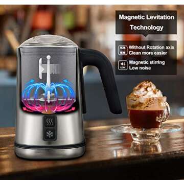 Electric Milk Frother & Warmer for Perfect Coffee