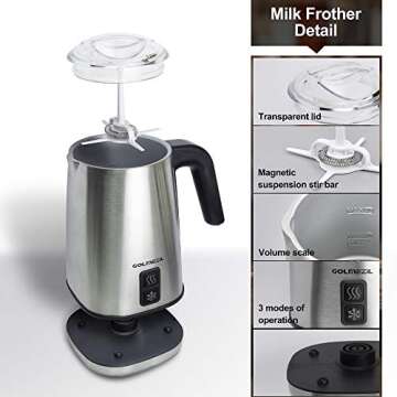 Electric Milk Frother & Warmer for Perfect Coffee