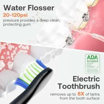 Bitvae Water Dental Flosser - Portable Sonic Electric Toothbrush Combo for Teeth Care