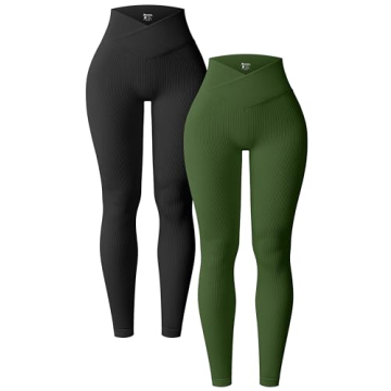 OQQ Women's 2 Piece High Waist Yoga Leggings for Comfort