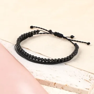 LPBeads Adjustable Black Obsidian Healing Bracelet for All