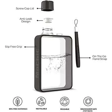 MoChic 13 oz. Flat Water Bottle Portable Travel Mug BPA-free A5 water bottle that fits in any bag and pocket