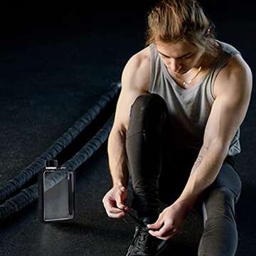 MoChic 13 oz. Flat Water Bottle Portable Travel Mug BPA-free A5 water bottle that fits in any bag and pocket