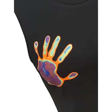 Milumia Women's Casual Hand Print Sleeveless Round Neck Summer Crop Tank Tops