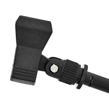 Amazon Basics Tripod Boom Microphone Stand, Height Adjustable with Metal Base 3.3 - 5.6-Foot, with Clothespin Mic Clip, Black