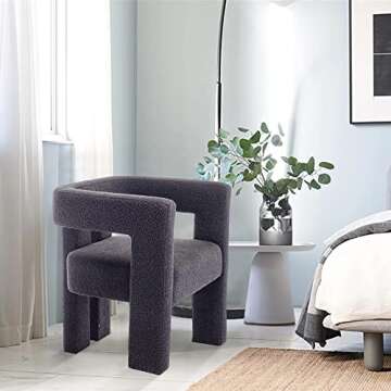 SZLIZCCC Modern Dining Chair Set of 2 / Living Room Chairs, Fabric Armchair, Upholstered Barrel Chai...