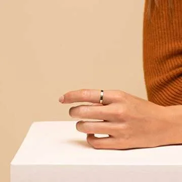 NOKMIT 3mm 14K Gold Filled Rings for Women Girls Dainty Gold Stacking Stackable Band Thin Gold Thumb Pinky Finger Ring Non Tarnish Comfort Fit Size 4 to 11 (Gold,5)