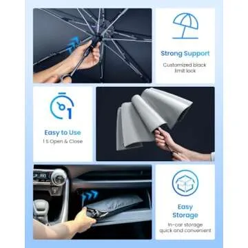 REEVAA Car Windshield Sun Shade Umbrella for Ultimate Protection