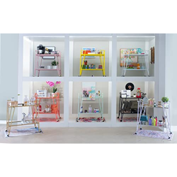 Linon Gina Mid-Century Gold Bar Cart for Home Use