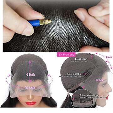 Lace Front Wigs Human Hair 13x4 HD Transparent Straight Lace Frontal Wigs Human Hair for Black Women 150% Density Glueless Wigs 10A Brazilian Virgin Human Hair Wigs Pre Plucked with Baby Hair 22inch