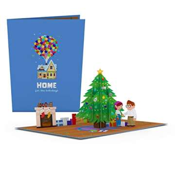 Lovepop Disney and Pixar Up Home For The Holidays – Pop-Up Xmas Card – Handcrafted 3D Festive Greeting Card – Special Heartwarming Winter Greeting, 5 x 7”