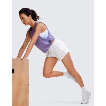 CRZ YOGA High Waisted Running Shorts Quick Dry Comfortable