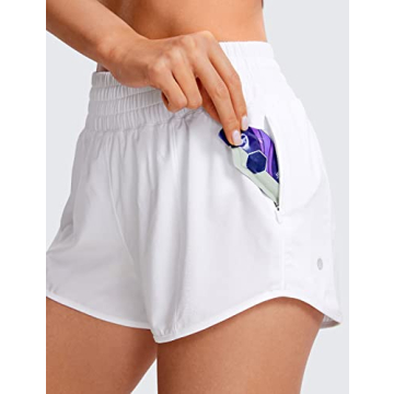 CRZ YOGA High Waisted Running Shorts Quick Dry Comfortable