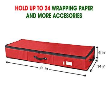 Primode Wrapping Paper Storage Container | Gift Wrap Organizer Under Bed | 41”x14”x6” | Fits 1...