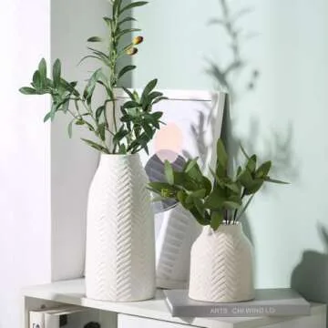 Stylish hjn White Flower Vase for Modern Decor