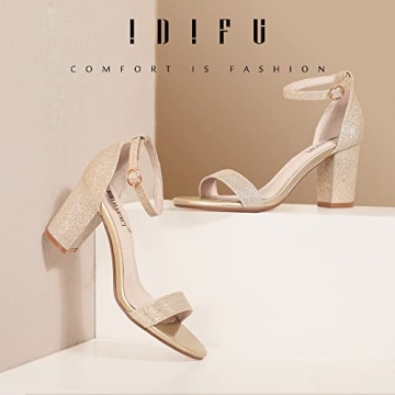 IDIFU Cookie-MI Chunky Block Heels for Women Weddings