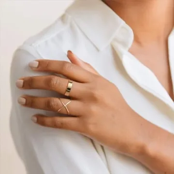 NOKMIT 14K Gold Filled Rings Elegant Durable Hypoallergenic