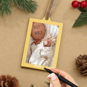 UNIQOOO Christmas Acrylic Photo Ornaments Set - 8 Pack