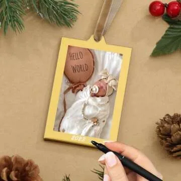 UNIQOOO Christmas Acrylic Photo Ornaments Set - 8 Pack