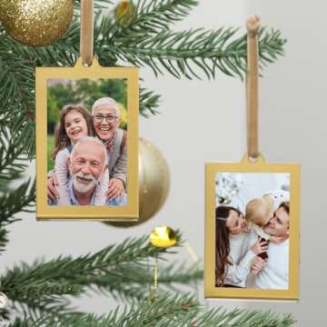 UNIQOOO Christmas Acrylic Photo Ornaments Set - 8 Pack
