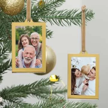 UNIQOOO Christmas Acrylic Photo Ornaments Set - 8 Pack