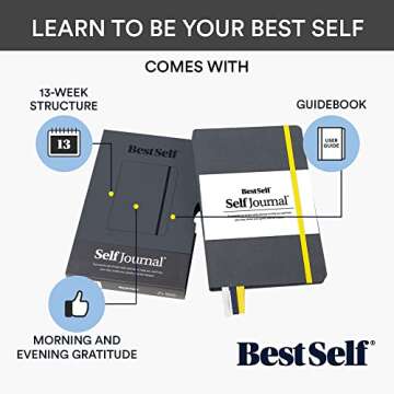 Self Journal by BestSelf — Undated 13-Week Planning, Productivity and Positivity System for Max Achievement and Goal Success — Track Gratitude, Habits and Goals Daily and Weekly (Charcoal)