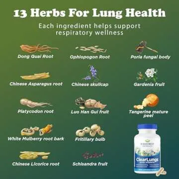 RidgeCrest Herbals ClearLungs Extra Strength, Natural Lung, Nasal Health Formula, Bronchial, Respiratory, Sinus, Mucus Support (60 Caps, 30 Serv)