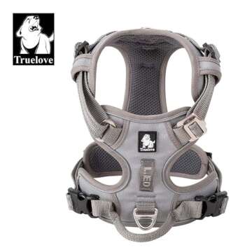 TRUE LOVE Dog Harness No Pull Nylon Reflective Pet Harness Adjustable Comfortable Control Step-in Br...