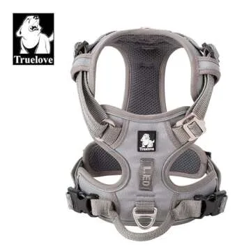 TRUE LOVE Dog Harness No Pull Nylon Reflective Pet Harness Adjustable Comfortable Control Step-in Br...