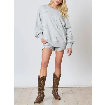 Stylish Y2k Pearl Bow Sweatshirt for Women