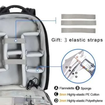 CADeN Camera Backpack with USB Charging and Rain Cover