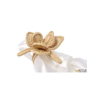 Orchid Iraca Napkin Ring - Handwoven Raffia Napkin Ring