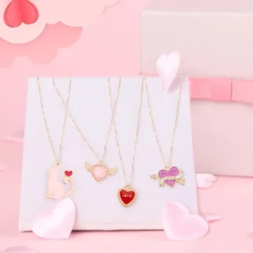 Noverlife 96PCS Valentine's Day Heart Charms for Jewelry Making