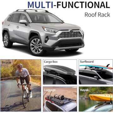 Richeer Roof Rack Aluminum Cross Bars for 2019 2020 2021 2022 2023 2024 RAV4 LE XLE XSE Premium Limited Hybrid with Side Rails, Cargo Racks Rooftop Luggage Canoe Kayak Bicycle roof Bag