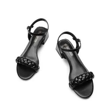DREAM PAIRS Women's Braided Chunky Heel Sandals - Stylish Comfort