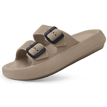 Weweya Double Buckle Waterproof Pillow Sandal for Comfort